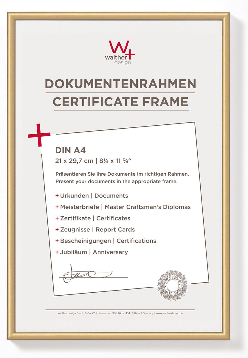 Walther new lifestyle - cadre en plastique - format photo 21x29,7 cm (din A4) - bronze