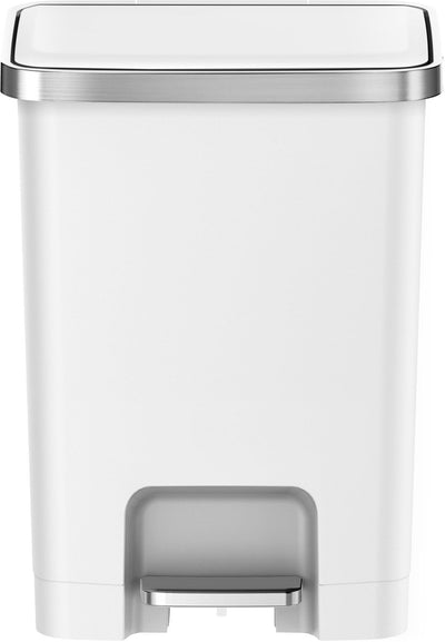 Eko - poubelle à pédale hana 2 25 litres - plastique - blanc - poubelle