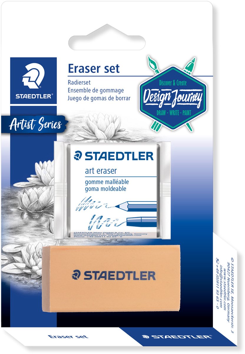 Staedtler gomme design voyage ensemble de 2 pièces