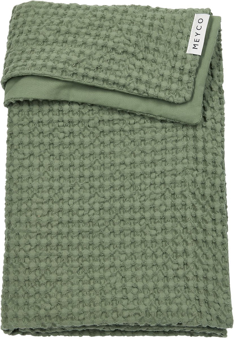 Couverture de berceau en coton gaufré Meyco - vert olive - 100x150cm - 1,0 tog