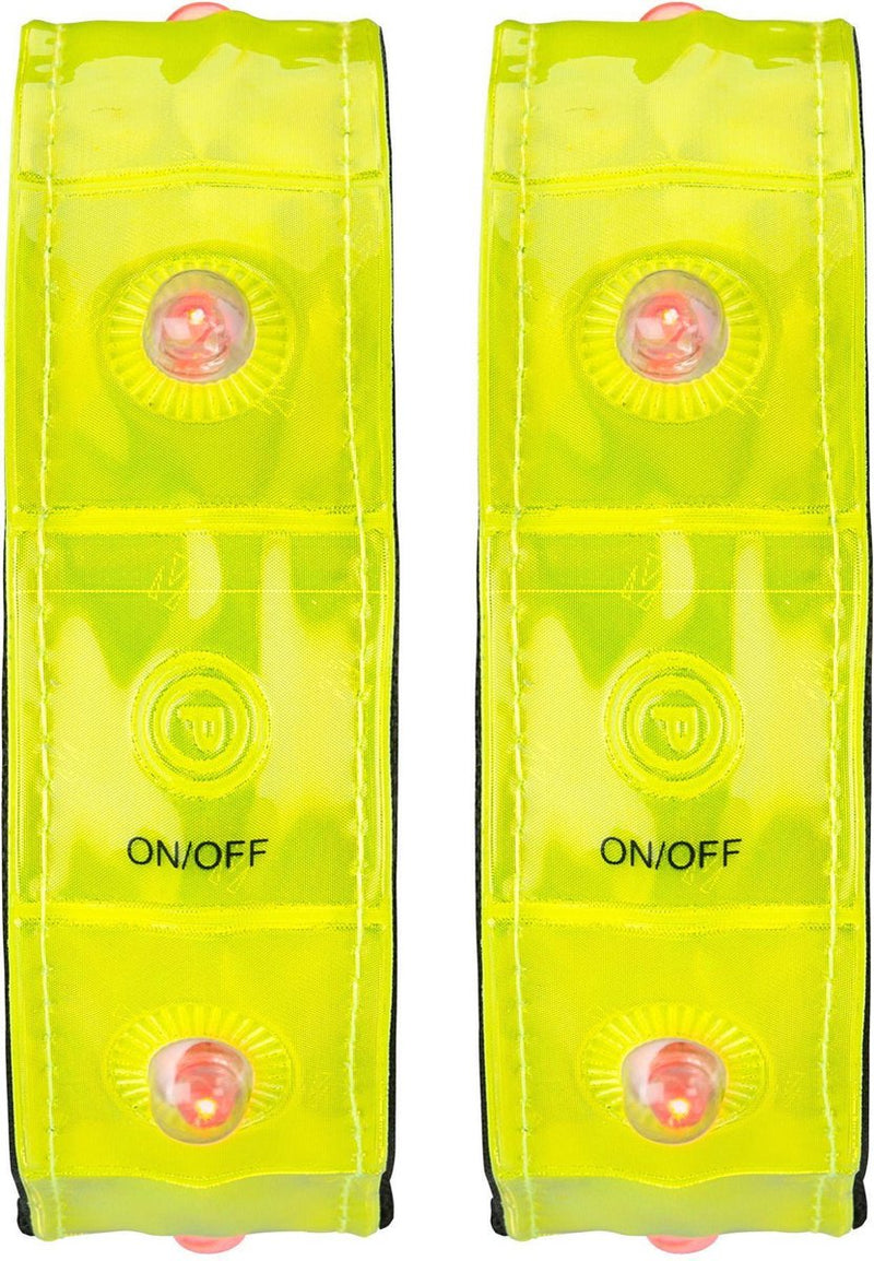 Bracelet de sport Avento réfléchissant avec LED - paire - jaune