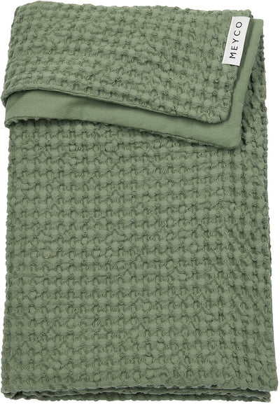 Couverture de berceau en coton gaufré Meyco - vert olive - 75x100cm - 1,0 tog