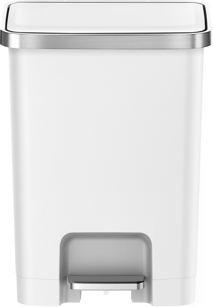 Eko - poubelle à pédale hana 2 25 litres - plastique - blanc - poubelle
