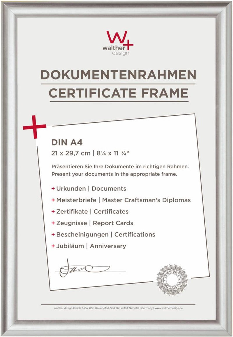 Walther Trendstyle - cadre en plastique - format photo 21x29,7 cm (din A4) - argent