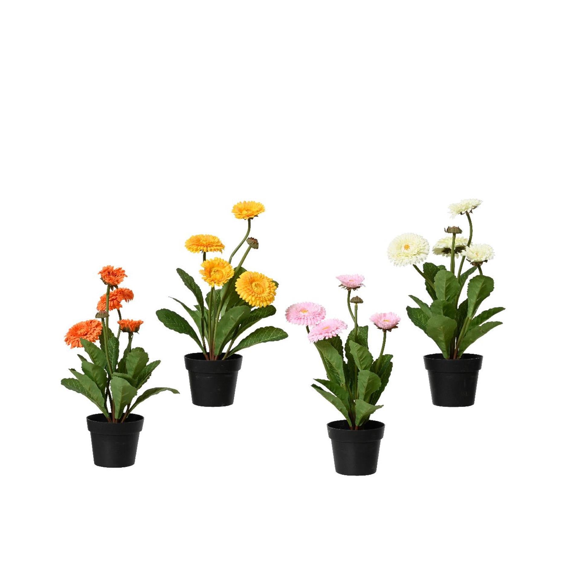 Decoris fleur artificielle chrysanthème en pot ø20xh30cm