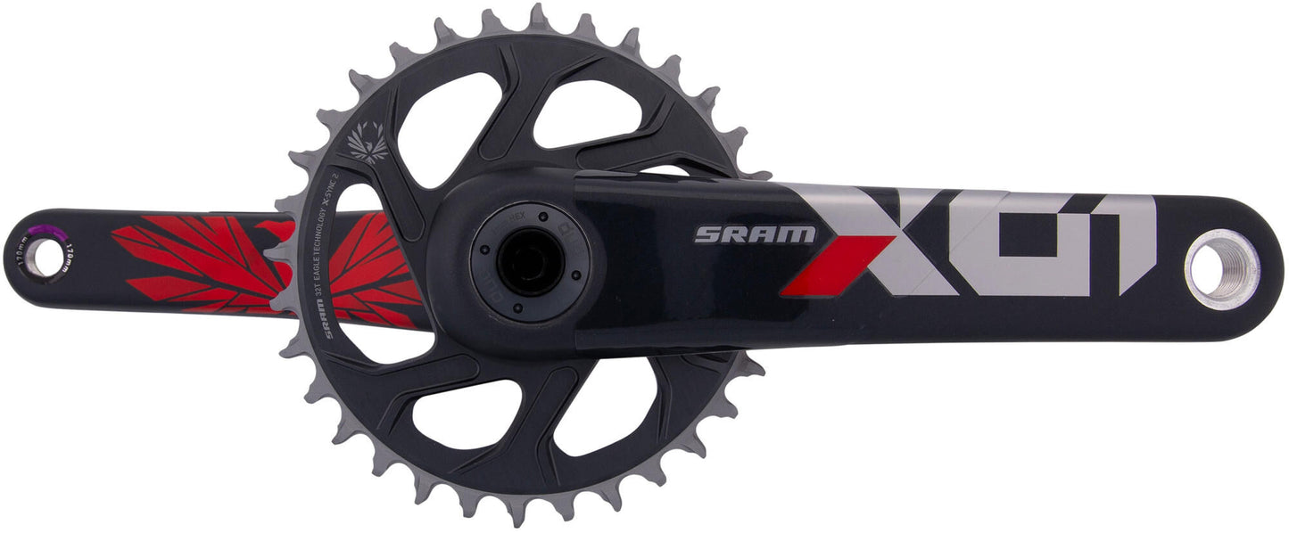 Sram Cranket X01 Eagle 32T Boost 170 mm oxy rouge