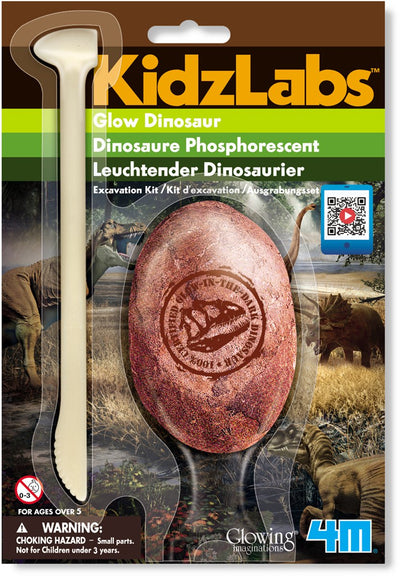 Kit d'excavation 4m qui brille dans le noir - dino - science et jeux - 1 pièce - 6 variétés - kidzlabs - 5+