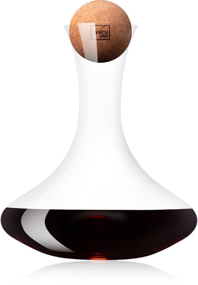 Vacuvin carafe à vin vacu vin 1 litre – verre cristal – avec bouchon en liège – carafe à vin pour vin rouge et blanc