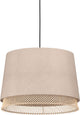 Lampe à suspension Eglo tabley - e27 - ø 38 cm - naturel|marron|noir - textile