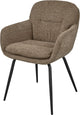 Chaise de salle à manger Woood runa - tissu chenille - sable foncé - 82x57x59 cm