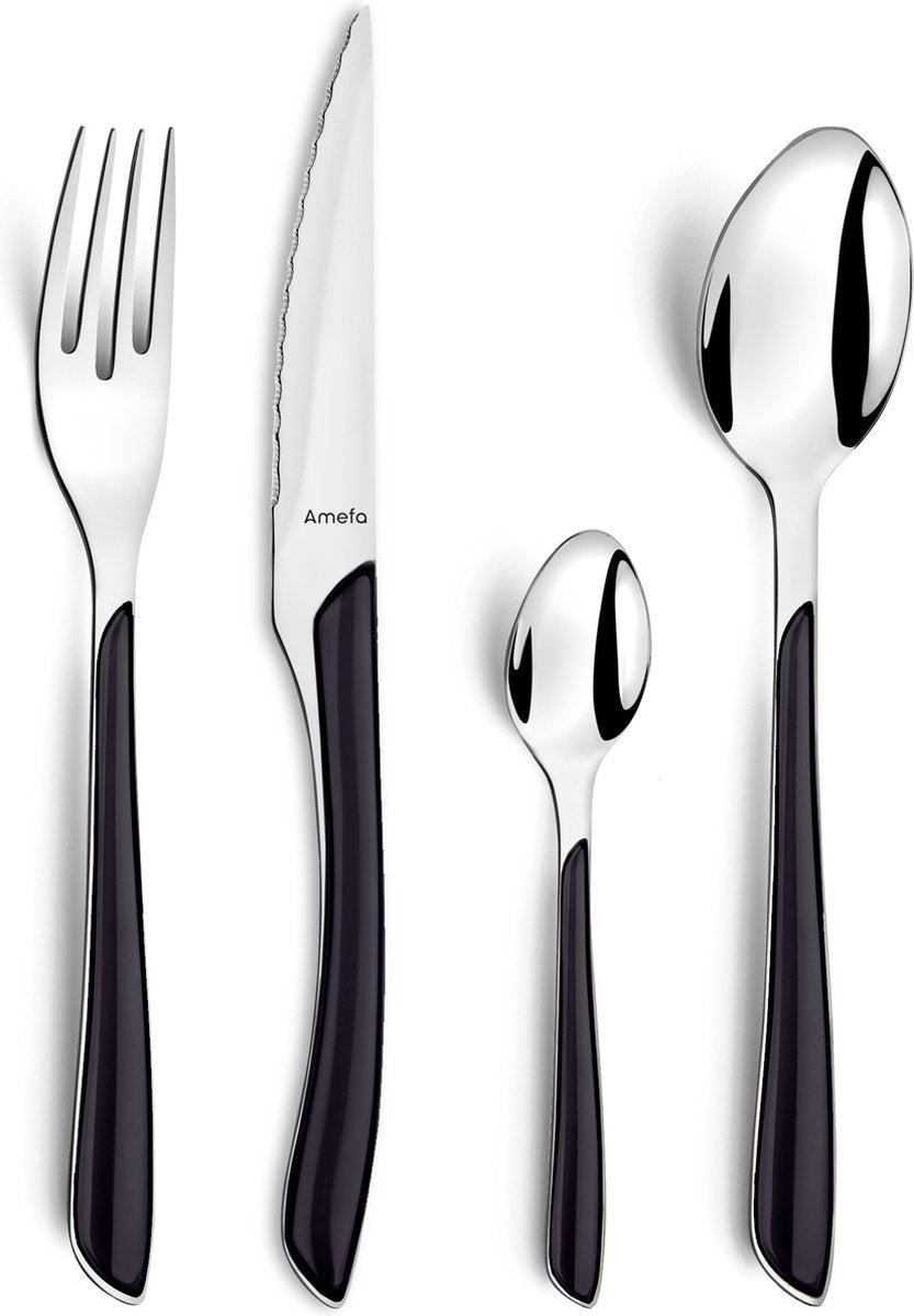 Amefa eclat noir - ensemble 16 pièces - 4 personnes - noir