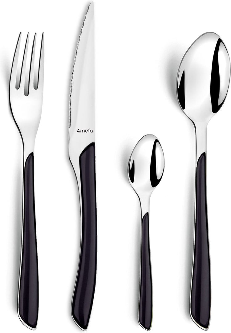 Amefa eclat noir - ensemble 16 pièces - 4 personnes - noir