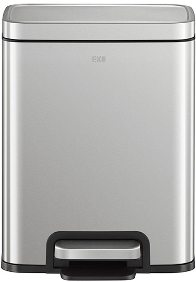 Eko - poubelle à pédale madison 8 litres - plastique inox - acier inoxydable mat misty - poubelle