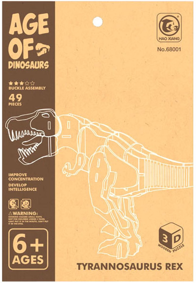 Kit de construction dinosaure 3D T-Rex en bois