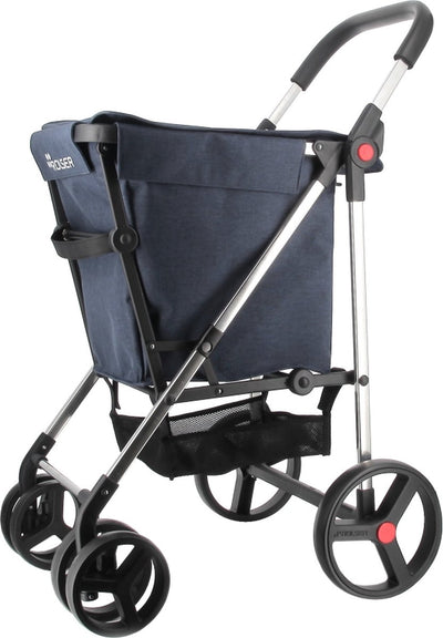 Rolser Chariot de courses panier tweed - 4 roues - pliable - 58 l - marino