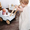 Petit bouton Pushwagen en bois à petit pied