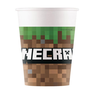 Gobelets en papier Minecraft 8 pièces | 2 pièces