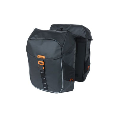 Basil Miles Tarpaulin - Sacoche double pour vélo, étanche, 34L, noir orange