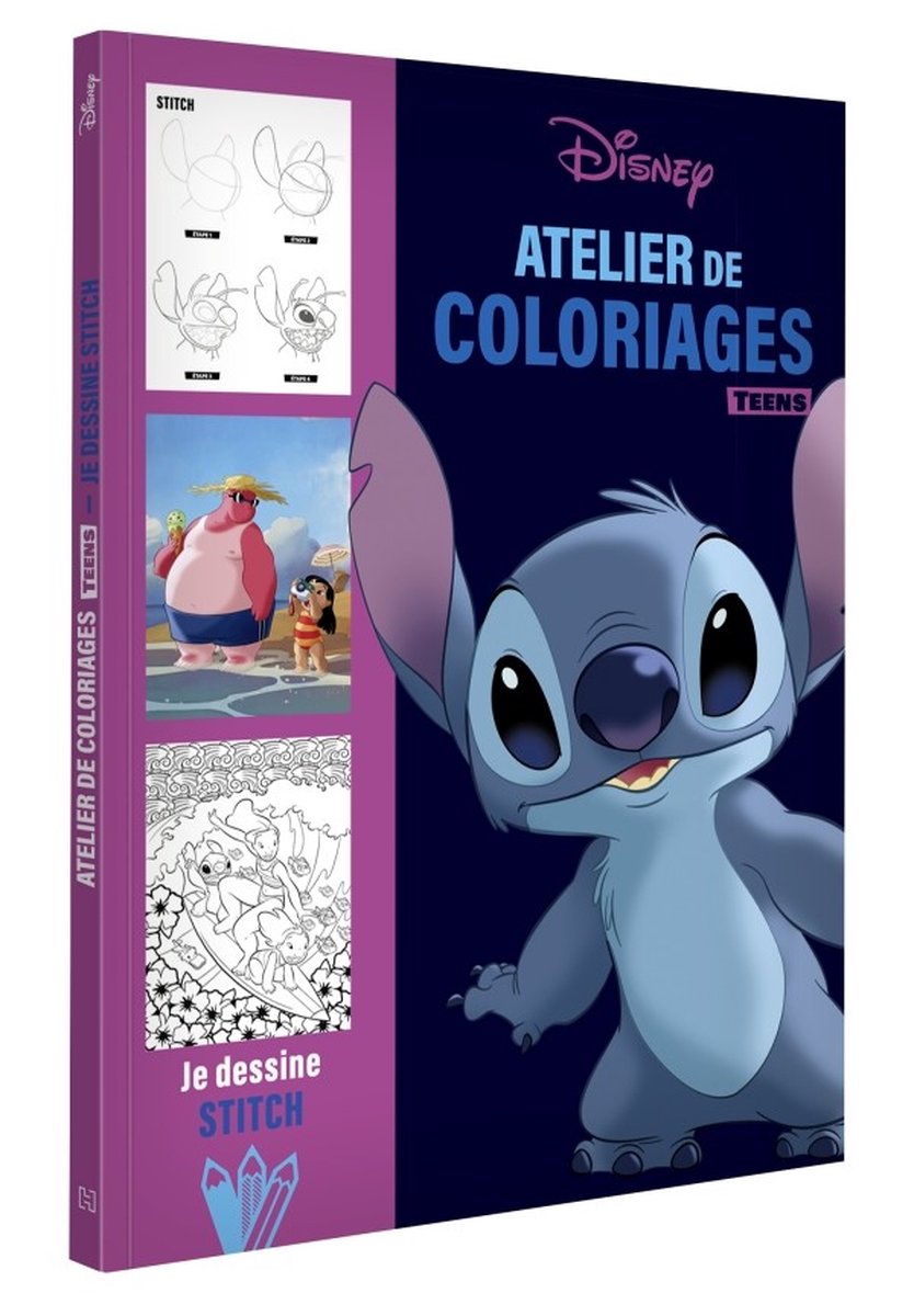 Hachette disney ados - atelier coloriage - point - livre de coloriage pour enfants