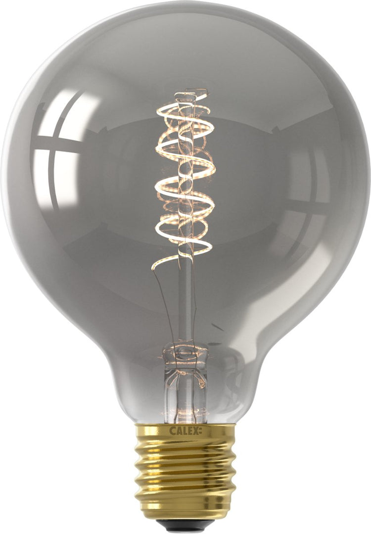 Lampe LED à filament Calex - e27 - source de lumière vintage - 9,5 cm - titane - 4w - dimmable