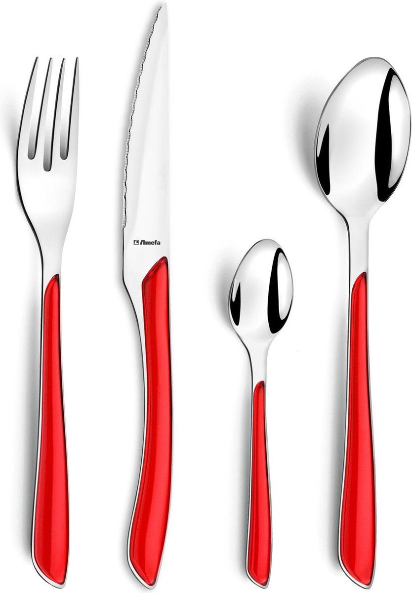 Amefa éclat - set de couverts - 24 pièces - 6 personnes - rouge