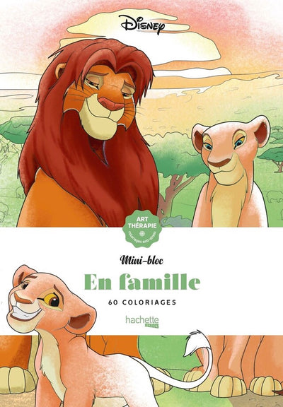 Hachette héros mini bloc - disney en famille - bloc de coloriage pour adultes