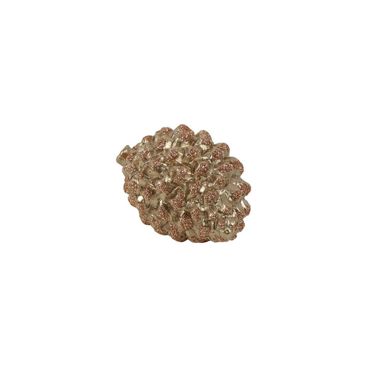 Country field countryfield sculpture pomme de pin pinus burtia or céramique 11x7x6cm