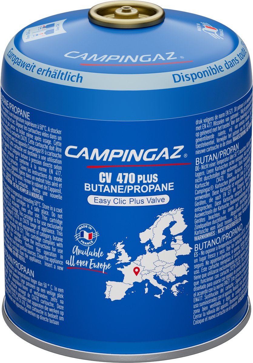 Cartouche Campingaz cv470 plus - 1 pièce - système clic - 450 g isobutane propane - gaz