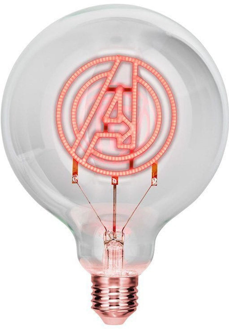 Paladone Marvel Avengers Ampoule LED décorative néon E27 à vis – Convient à toute ampoule compatible Edison, sous licence officielle, cadeau de collection de super-héros pour chambres à coucher, maisons –