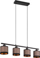 Rl live your light reality davos - lampe suspendue - noir mat - excl. 4x e14 4w