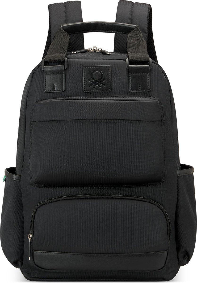Delsey Paris x United Colors of Benetton - color block - sac à dos 15,6 pouces compartiment ordinateur - noir