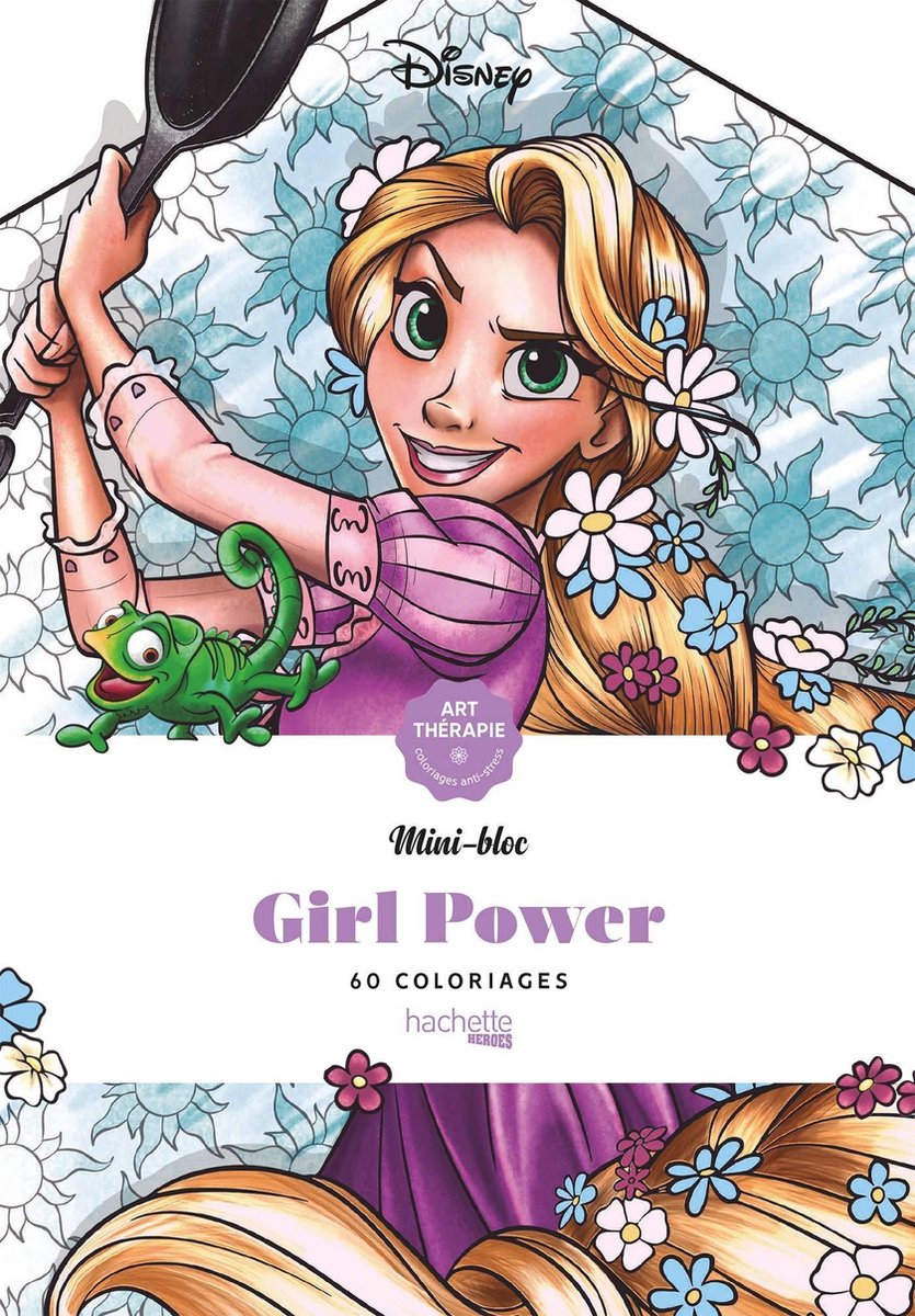 Hachette disney girl power mini bloc - livre de coloriage - livre de coloriage pour adultes