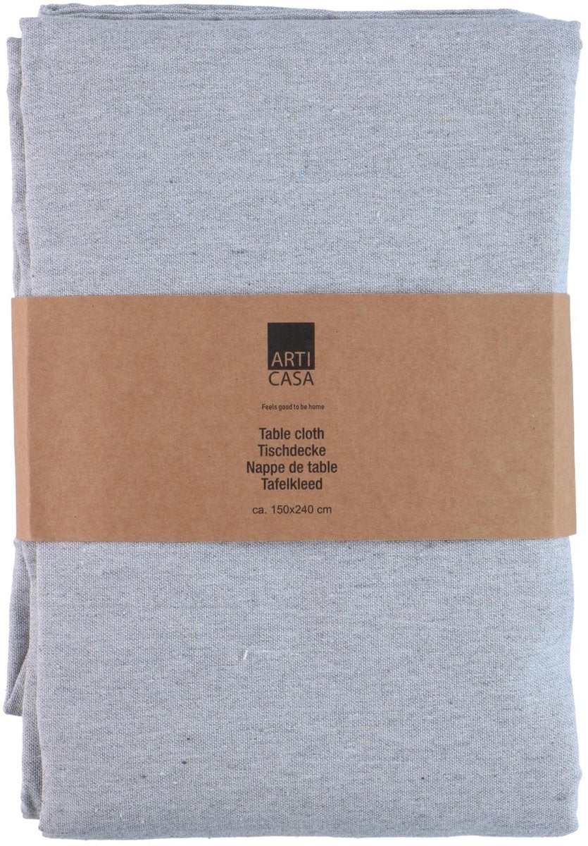 Arti casa nappe 150x240 cm - nappe gris - nappe mélange de matières polyester coton - nappe pour table à manger - design uni