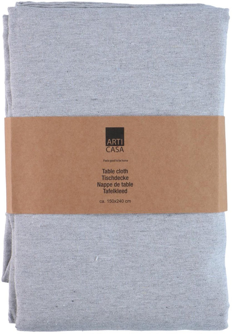 Arti casa nappe 150x240 cm - nappe gris - nappe mélange de matières polyester coton - nappe pour table à manger - design uni