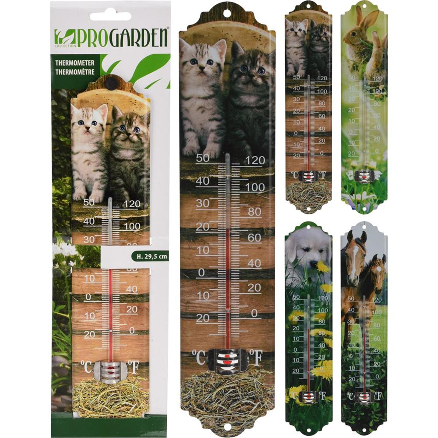 Thermomètre de jardin Pro avec image d'animal 29,5 cm