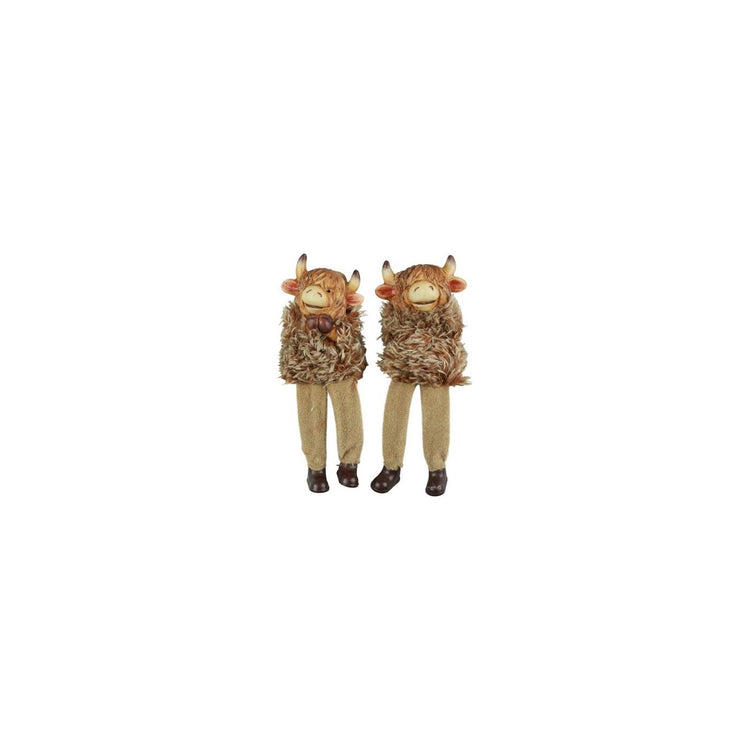 Country Field Country Field Statue Highlander écossais avec jambes pendantes temmi marron polystone 7x6x24cm 2 assortis
