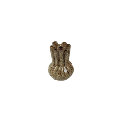 Country field country field vase ballas tulipe marron crème faïence ø14x20cm