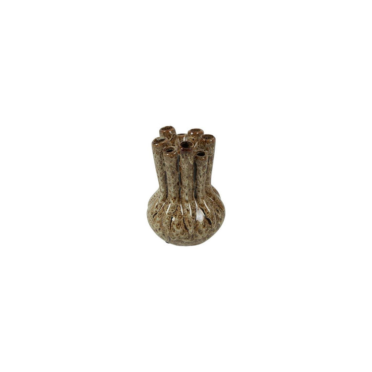 Country field country field vase ballas tulipe marron crème faïence ø14x20cm