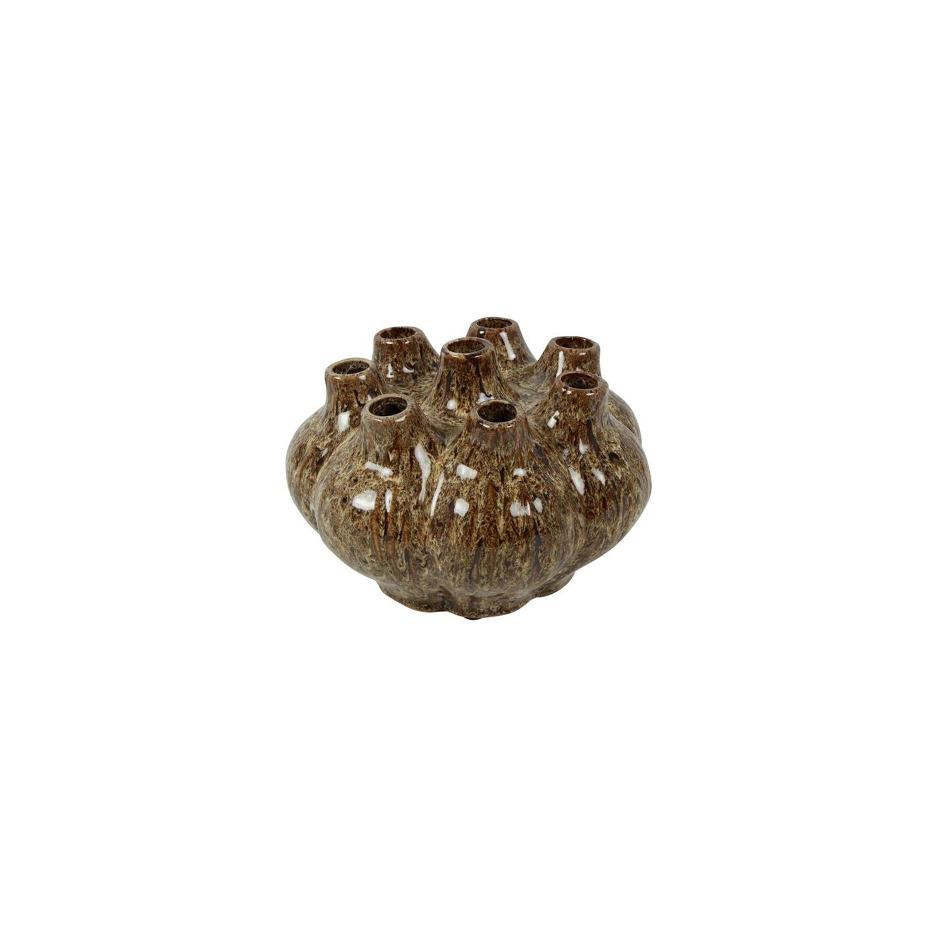 Country Field Country Field Vase Lorena Marron Crème Faïence ø25x17cm