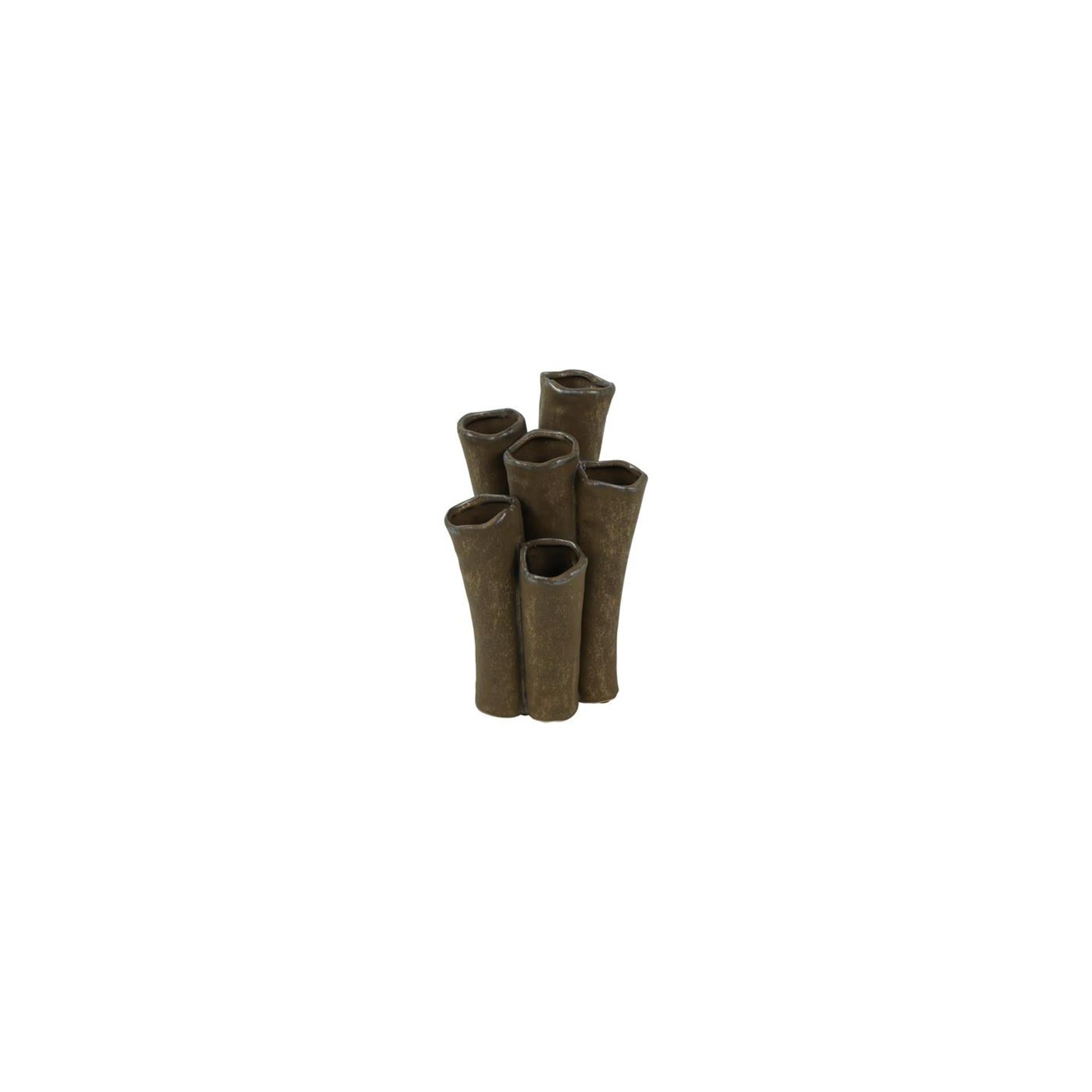 Country field vase country field enix faïence marron 12,5x9,5x20,5cm