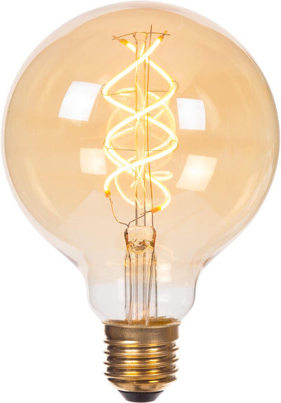 Lucide g95 - lampe à filament - ø 9,5 cm - led 3 stepdim (mémoire) - e27 - 1x4,9w 2200k - ambre