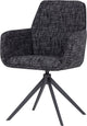 Chaise de salle à manger Woood Grant avec accoudoirs - mélange - noir - 88x61x63