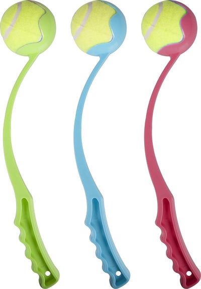 Flamingo jouet pour chien balle de tennis shooter hawai - rose bleu rouge - 38 x 6 x 6 cm