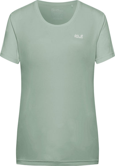 Jack wolfskin tech t w chemise d'extérieur pour femme-vert zinnia