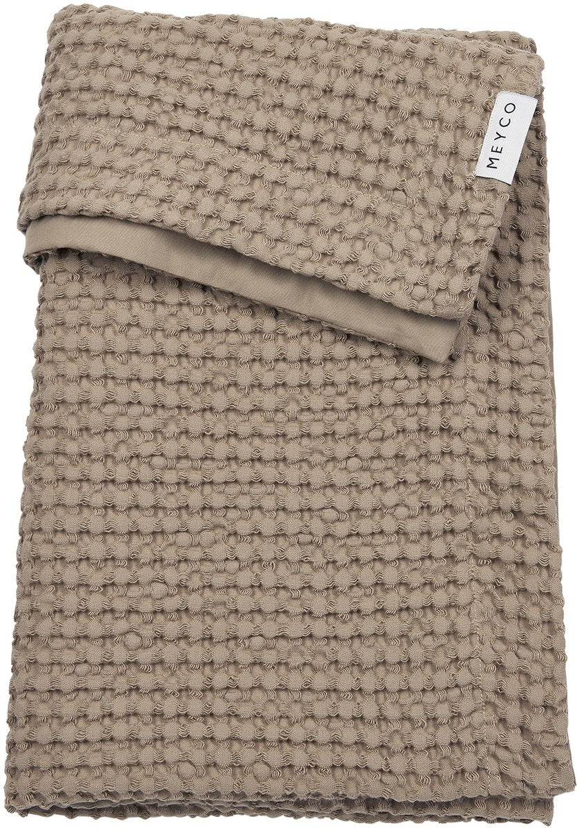 Couverture de berceau en coton gaufré Meyco - taupe - 100x150cm - 1,0 tog