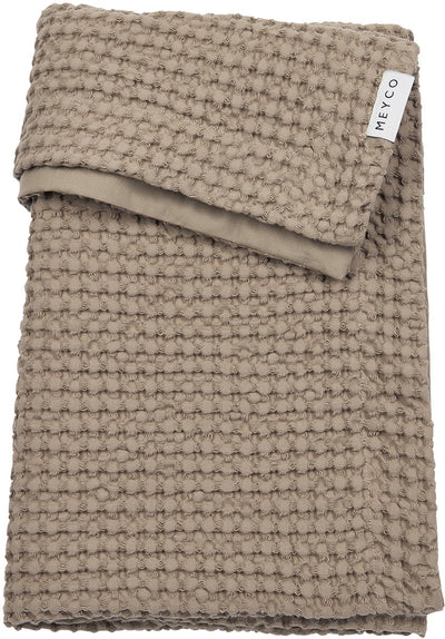 Couverture de berceau en coton gaufré Meyco - taupe - 100x150cm - 1,0 tog
