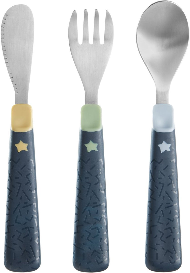 Tommee tippee first set de couverts enfant - à partir de 12 mois - acier inoxydable - bords arrondis et poignées faciles à tenir