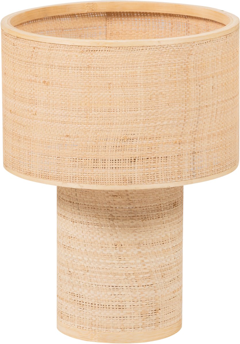 Lampe de table Woood syro ø 28 cm - raphia - naturel - 38x28x28