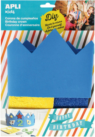 Couronne d'anniversaire pour enfants Apli en mousse Eva - bleu