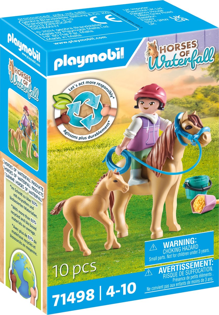 Playmobil Horses ou cascade Enfant avec poney et poulain 71498
